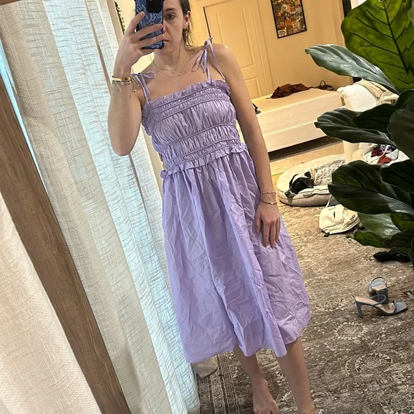 knee length dresses for ladies Ellie Dusty Purple Floral Midi Dress main image 0